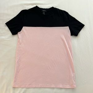 Forever 21 Colorblock Tee, Pink and Black, Medium